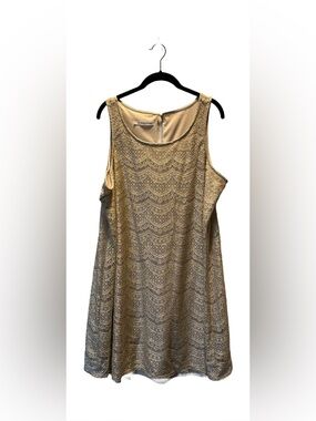 Maurices Metallic Gold Lace A-Line Dress